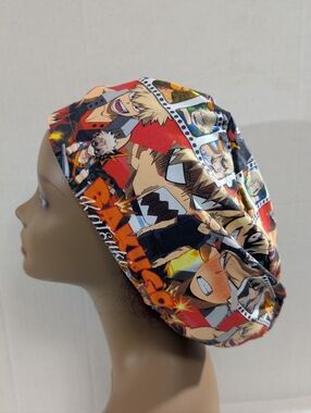 MHA, Anime, Euro Style Scrub Cap, Scrub Cap, Chemo Hat
